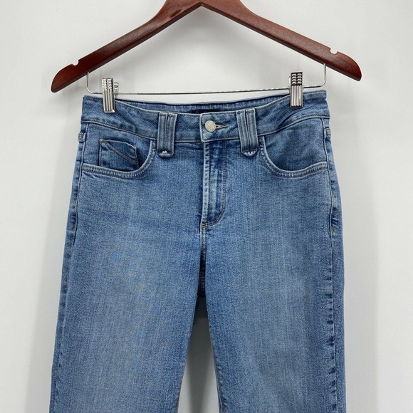 NYDJ Stretch Mid Rise Straight Jeans - Picture 2 of 6